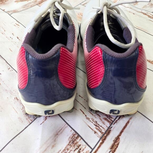FootJoy DNA Helix Golf Shoes Mens 10.5M Red White Blue Spiked Leather Country main image 9
